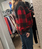 Buffalo Plaid Cord Sequin Shacket (XL, 2X)