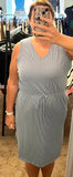 Ribbed Tank Dress - Charcoal (S-L) Sky Blue (1X-3X)