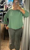 Bubble Woven Top - Sage (S-L, 1X-3X)