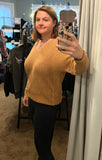 V-Neck Pullover Sweater - Honey (M, L)