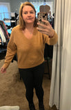 V-Neck Pullover Sweater - Honey (M, L)