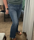 High Rise Step Hem Flare Jeans