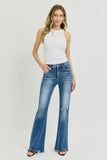 High Rise Step Hem Flare Jeans