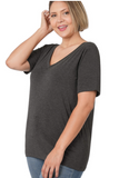 V-Neck Tee - Mocha 3X