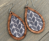 Small Wood Teardrop Earrings - Multiple Styles