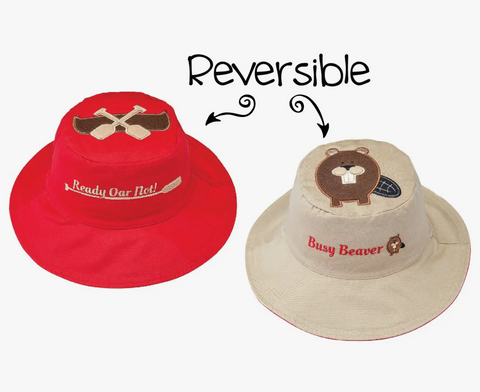 Reversible Kids' Sun Hat - Canoe/Beaver (Multiple Sizes)