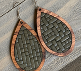 Small Wood Teardrop Earrings - Multiple Styles