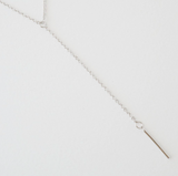Whisper Thin Lariat Bar Necklace - Gold or Silver