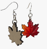 Maple Leaf Wood Earrings