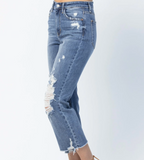 Judy Blue Cropped Distressed Straight Fit Jeans (9/29-14W)