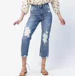 Judy Blue Cropped Distressed Straight Fit Jeans (9/29-14W)