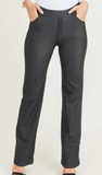Yelete Mid-Rise Bootcut Jegging - Nearly Black (S, 3XL)
