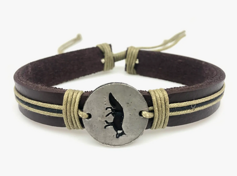Leather Adjustable Fox Bracelet
