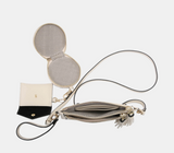 Woven Crossbody Wallet w/ Pouches - Black