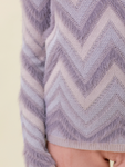 Zig Zag Fuzzy Sweater - Lavender (S-L)