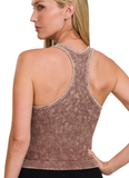 Ribbed Racerback Bra-Cupped Tank - Multiple Colors (S/M, L/XL)