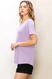 Relaxed V-Neck Tee - Lavender (S, L)