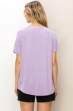 Relaxed V-Neck Tee - Lavender (S, L)