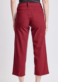Wide Leg Cropped Pants - Red (M)