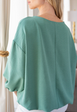 Bubble Woven Top - Sage (S-L, 1X-3X)