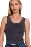 Ribbed Scoop Tank - Black (S/M, L/XL)