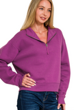 Half-Zip Fleece Sweatshirt - Multiple Colors (S-L)
