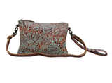 Seabeco Leather Hand-tooled Wristlet or Crossbody Bag