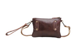 Seabeco Leather Hand-tooled Wristlet or Crossbody Bag