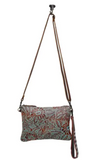 Seabeco Leather Hand-tooled Wristlet or Crossbody Bag