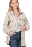 Oversized Fleece Jacket - Sand Beige or Black (L, XL)