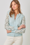 Crochet Sleeve Sweater Jacket (S)