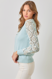 Crochet Sleeve Sweater Jacket (S)