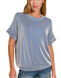 Ribbed Short Sleeve Shirt - Multiple Colors (M, L)
