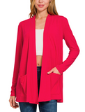Light Open Cardigan - Red, Navy, or Black (S, L, XL)