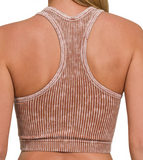 Ribbed Racerback Cropped Cami - Sand Beige (S/M or L/XL)