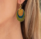 Oval Brass Patina Earrings