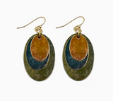 Oval Brass Patina Earrings