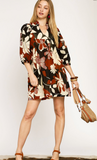 Abstract Floral A-Line Dress (S-L)