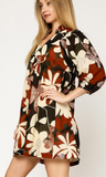 Abstract Floral A-Line Dress (S-L)