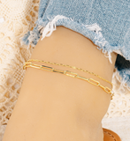 Double Chain Anklet - Gold or Silver