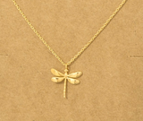 Gold Dipped Dragonfly Pendant Necklace