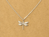 Gold Dipped Dragonfly Pendant Necklace