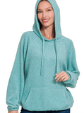 Brushed Hacci Hoodie - Dusty Teal (S-L)