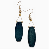 Dark Green Long Drop Earrings