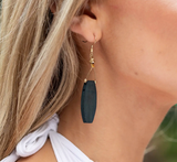 Dark Green Long Drop Earrings