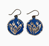 Indigo Leaf Earrings
