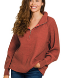 Two Tone Half-Zip Pullover - Multiple Colors (S/M-L/XL)