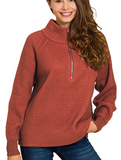 Two Tone Half-Zip Pullover - Multiple Colors (S/M-L/XL)