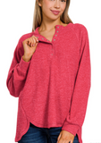 Brushed Melange Hacci Henley Shirt (1X/2X)