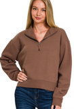Half-Zip Fleece Sweatshirt - Multiple Colors (S-L)